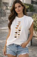 Muscle Tee Estampada Corações